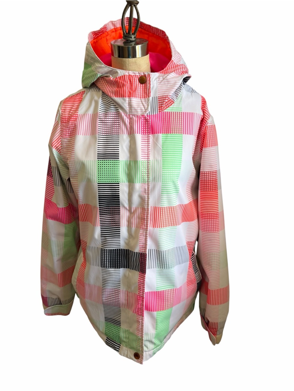 Women’s Multi-Color Hooded Ski/Rain Jacket - Lightweight Waterproof Coat